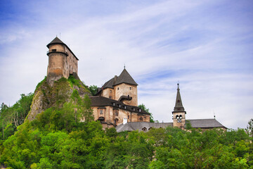 Fototapeta premium Beautiful view on Orava Castle. Central Europe - Slovakia. Best vacation. Historic castles. History. 