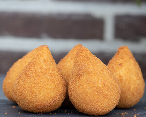 Coxinhas Brazilian finger food, party snack, fried chicken meal