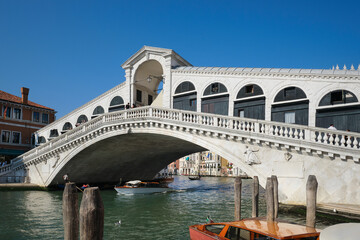 Fototapeta na wymiar The Grand Canal and Rialto bridge, Venice, Italy