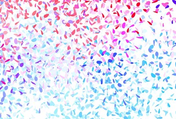 Light Blue, Red vector abstract design with leaves.