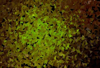 Dark Green, Yellow vector background with polygonal style.