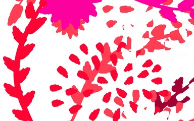Light Pink vector doodle template with flowers