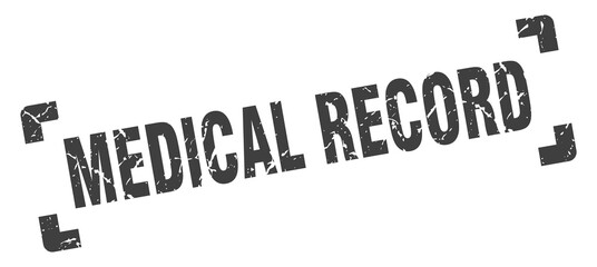 medical record stamp. square grunge sign isolated on white background