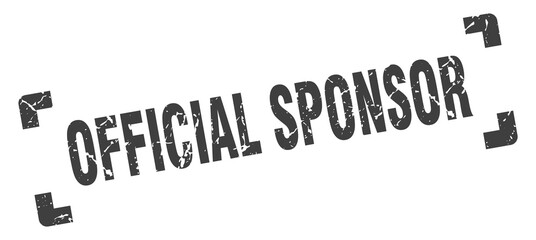 official sponsor stamp. square grunge sign isolated on white background