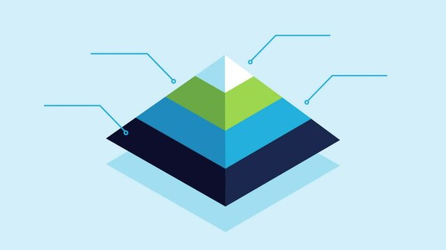 statistics infographic data animation with pyramid