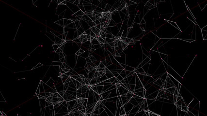 Background with connecting dots and lines. Big data visualization. 3d rendering.	
