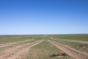 Fototapeta na wymiar Mongolian Roads