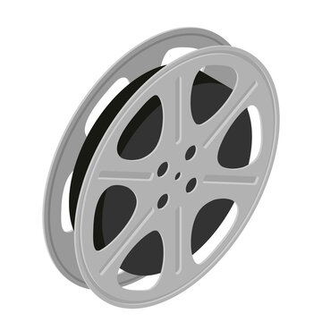 Film cinema reel isolated on white background. Vector