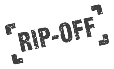 rip-off stamp. square grunge sign isolated on white background