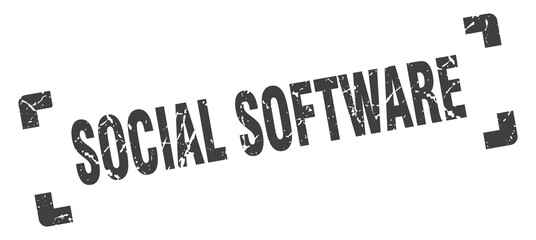 social software stamp. square grunge sign isolated on white background
