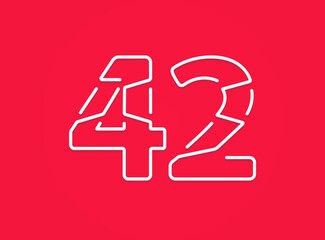 42 number. Modern trendy, creative style design. For logo, brand label, design elements, corporate identity, application etc. İsolated vector illustration