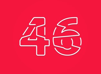 46 number. Modern trendy, creative style design. For logo, brand label, design elements, corporate identity, application etc. İsolated vector illustration