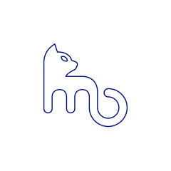 cat logo M cat vector icon illustrations