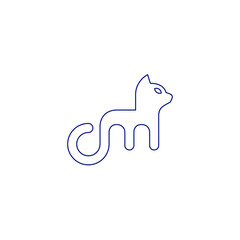 cat logo M cat vector icon illustrations