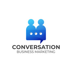 people conversation logo, marketing, service logo design, vector template
