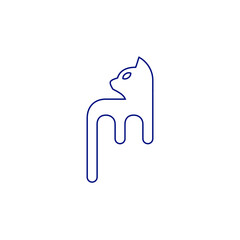cat logo M cat vector icon illustrations