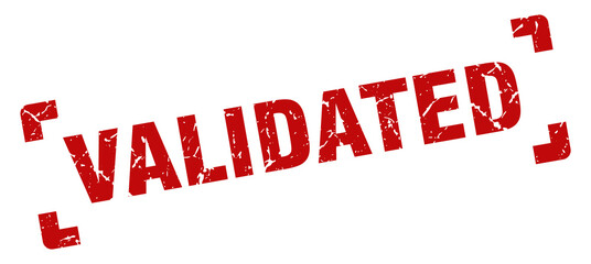 validated stamp. square grunge sign isolated on white background
