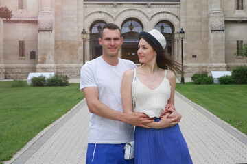 Young Couple Enjoying a Time Together During Vacation - Love and Travel Concept.