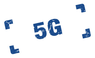 5g stamp. square grunge sign isolated on white background