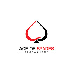 Ace of Spades icon logo design. Flat related icon for web and mobile applications. It can be used as - logo, pictogram, icon, infographic element. Illustration.