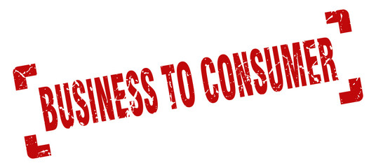 business to consumer stamp. square grunge sign isolated on white background