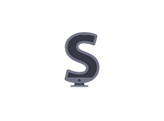 S letter technology font, phone or computer design. For logo, brand label, design elements, application etc. İsolated vector illustration