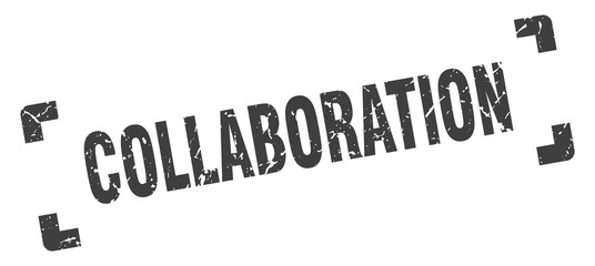 collaboration stamp. square grunge sign isolated on white background
