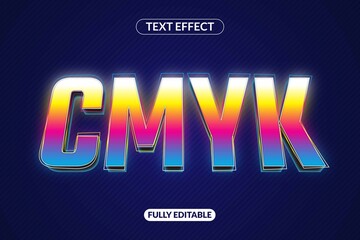 Text Effect CMYK Color for advertising, social media branding, Title and many More