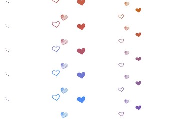 Light Blue, Yellow vector backdrop with sweet hearts.