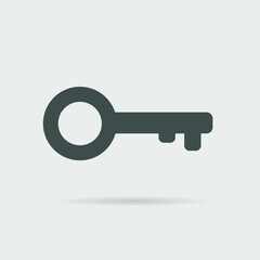Key vector icon on a light background