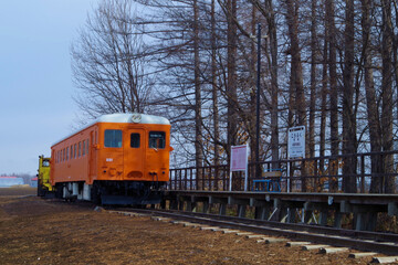 Obraz premium 帯広 旧国鉄広尾線の幸福駅 キハ22