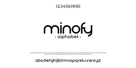 futuristic minimalist display font design, alphabet, typeface, letters and numbers, typography.