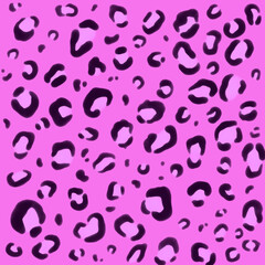 Pink Leopard Print Pattern Watercolor Background