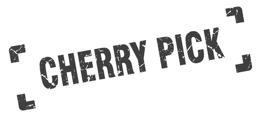 cherry pick stamp. square grunge sign isolated on white background