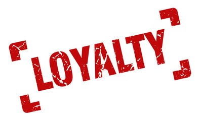 loyalty stamp. square grunge sign isolated on white background