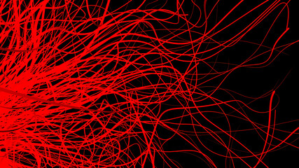 Obraz premium Chaotic fire tentacles in motion. Abstract Scarecrow animated on a black background.