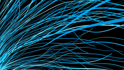 Obraz premium Blue background with tentacles in motion. Abstract unreal object animated.