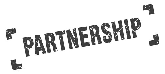 partnership stamp. square grunge sign isolated on white background