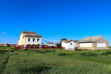 Fototapeta premium Buddhist Temple at Karakorum Monastery Mongolia