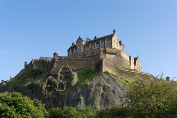 Fototapeta na wymiar Edinburgh Castle on top of Castle Rock