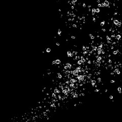 Clear Water Bubbles on Black Background