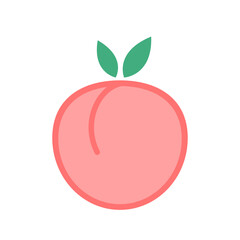 Peach vector. Peach heart vector. Peach on white background. Peach logo design.