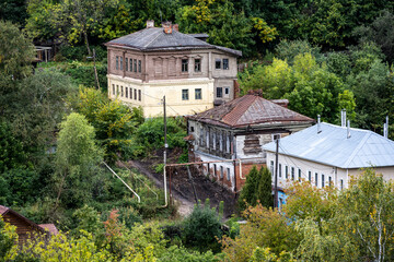 cozy views of the old city with old buildings and park areas