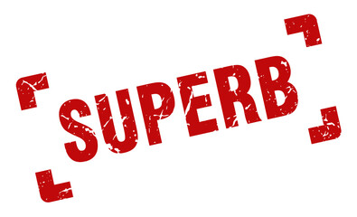 superb stamp. square grunge sign isolated on white background