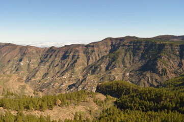 The beatiful coastline and mountains on Gran Canaria in Spain