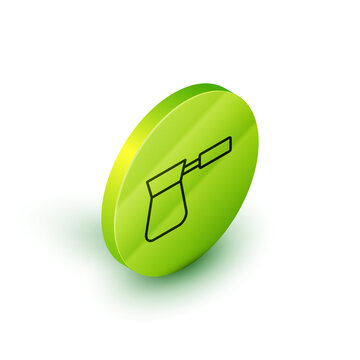 recommend clip art: Isometric line Coffee turk icon isolated on white background. Green circle button. Vector.