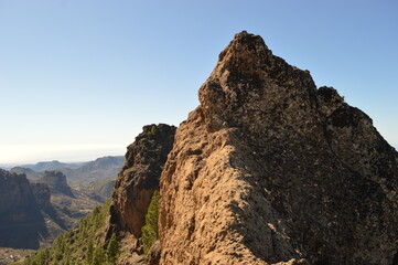 The inland mountain range on the island of Gran Canaria in Spain