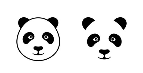 Panda head logo. Isolated panda head on white background - obrazy, fototapety, plakaty