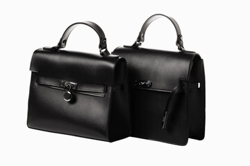 Small two feminine handbags in different angles