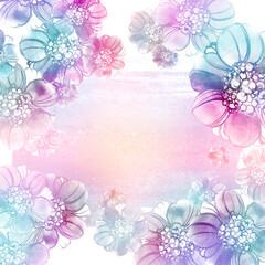 Abstract floral background - 381154996